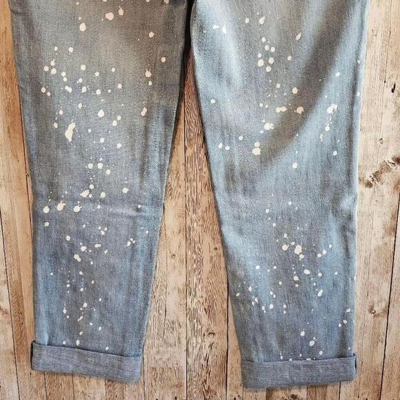 Women's SOHO New York and C Cropped Boyfriend Jeans Size 2 Blue with Pink Roses - Picture 9 of 11